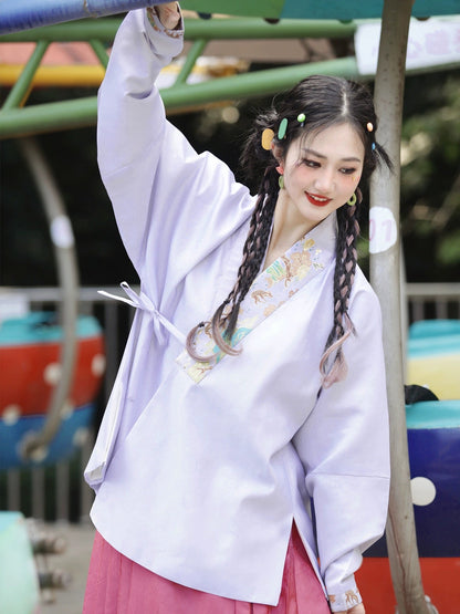 Cotton Candy Ming Style Mamian Skirt Hanfu