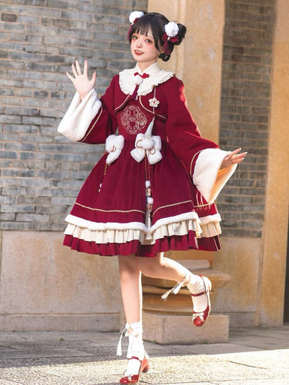 Qi Lolita Cheongsam Inspired Festive Costume, Phoenix (Preorder)