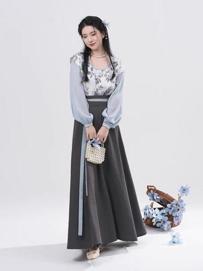 Jaylin Modern Hanfu Tang Style Square Collar Set