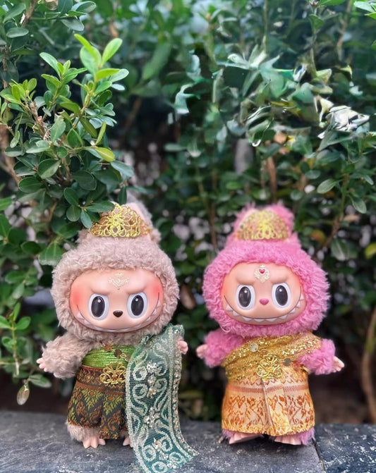 17cm Labubu Plush Doll Thai Traditional Costume