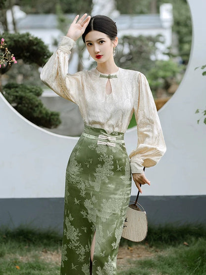Pine Modern Cheongsam Style Set
