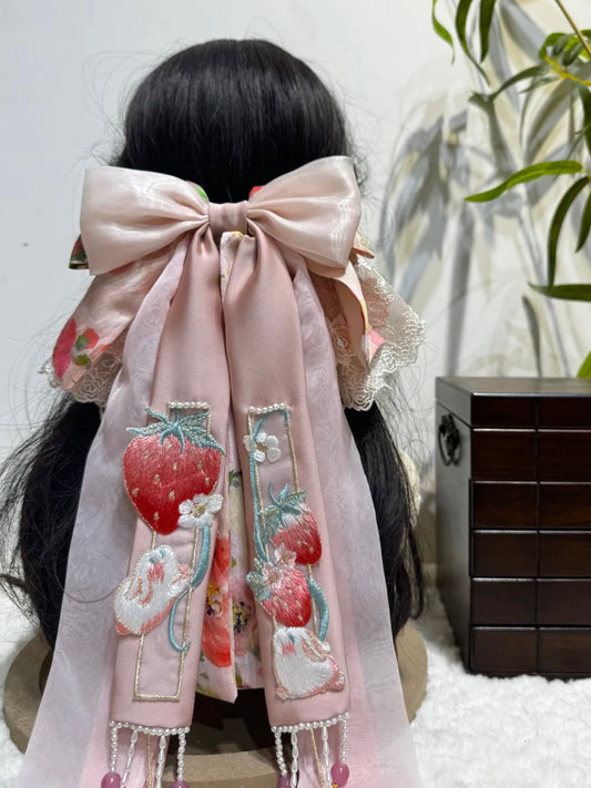 Large Oriental Hair Bows: Berries