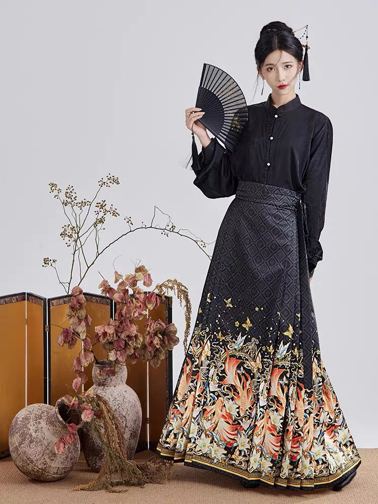 Ming Dynasty Modern Hanfu, Mamianqun, Flute