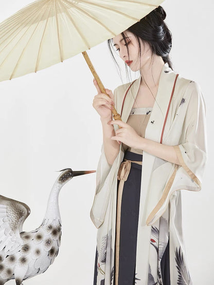 Song Dynasty Modern Hanfu, Qiyao Ruqun, Ivory (Preorder)