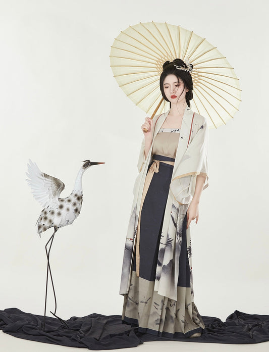 Song Dynasty Modern Hanfu, Qiyao Ruqun, Ivory (Preorder)