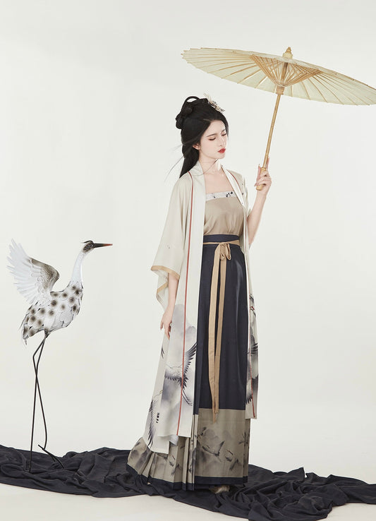 Song Dynasty Modern Hanfu, Qiyao Ruqun, Ivory (Preorder)