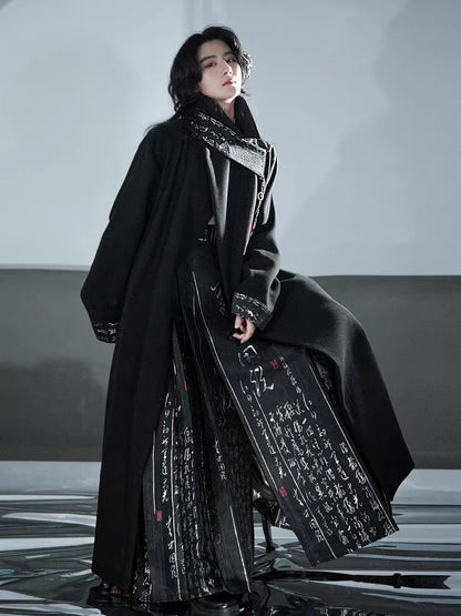 New Chinese Style Coat - Dark Calligraphy 书法 (Preorder)