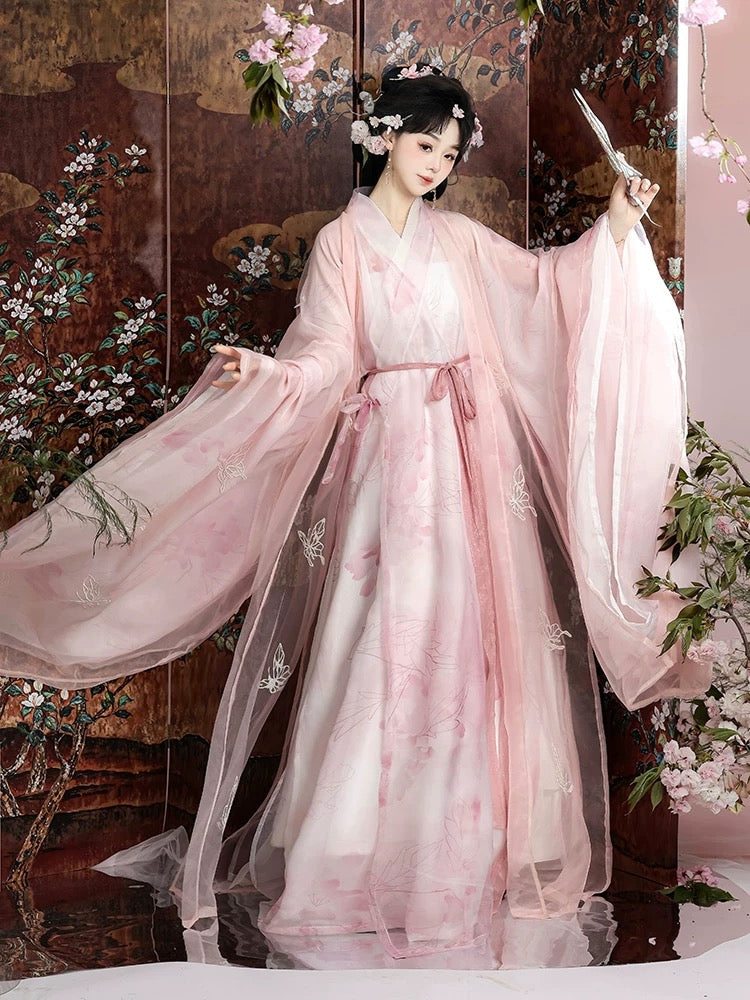 Butterfly Wind 粉黛蝶风 - Straight Hem Robe Ancient Costume