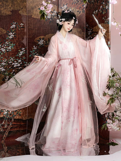 Butterfly Wind 粉黛蝶风 - Straight Hem Robe Ancient Costume