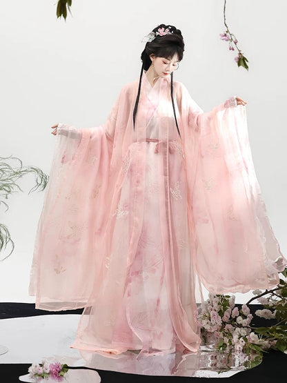 Butterfly Wind 粉黛蝶风 - Straight Hem Robe Ancient Costume