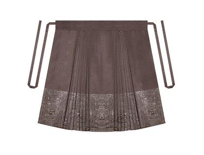Mocha Modern Ming Style Mamian Skirt Hanfu