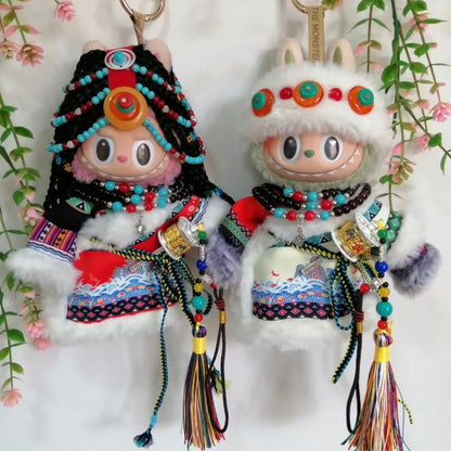 17cm Labubu Plush Doll Traditional Costume – Tibetan Zang Ethnic