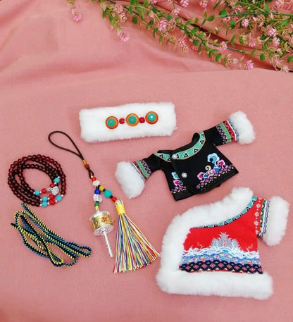17cm Labubu Plush Doll Traditional Costume – Tibetan Zang Ethnic