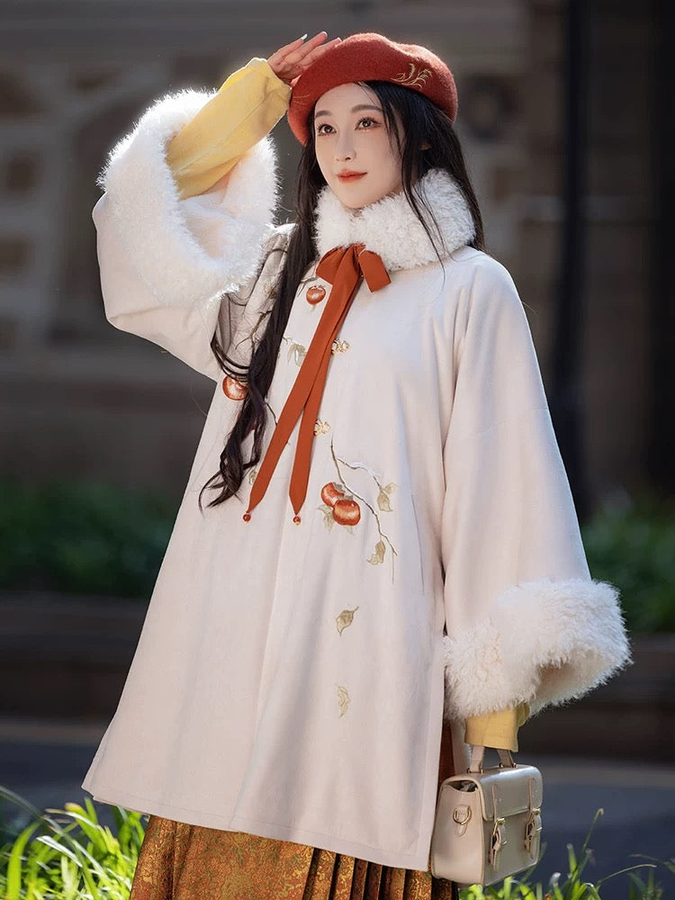 Persimmon Modern Ming Style Mamian Skirt Hanfu
