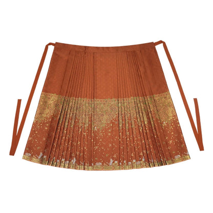 Persimmon Modern Ming Style Mamian Skirt Hanfu