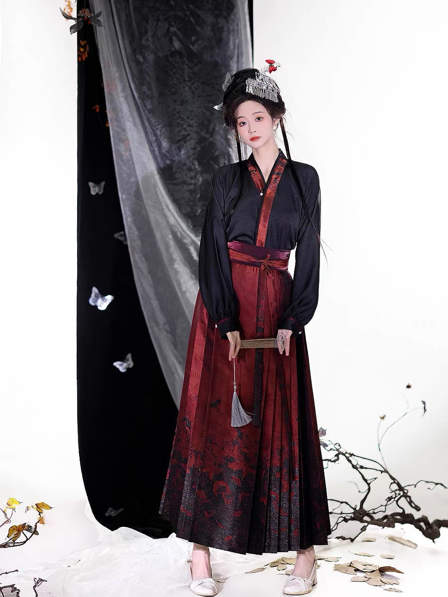 Morticia Modern Ming Style Mamian Skirt Hanfu