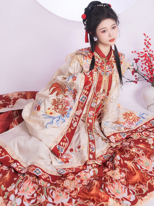 Ming Dynasty Hanfu, Robe, Bridal, Mamianqun, Nixi