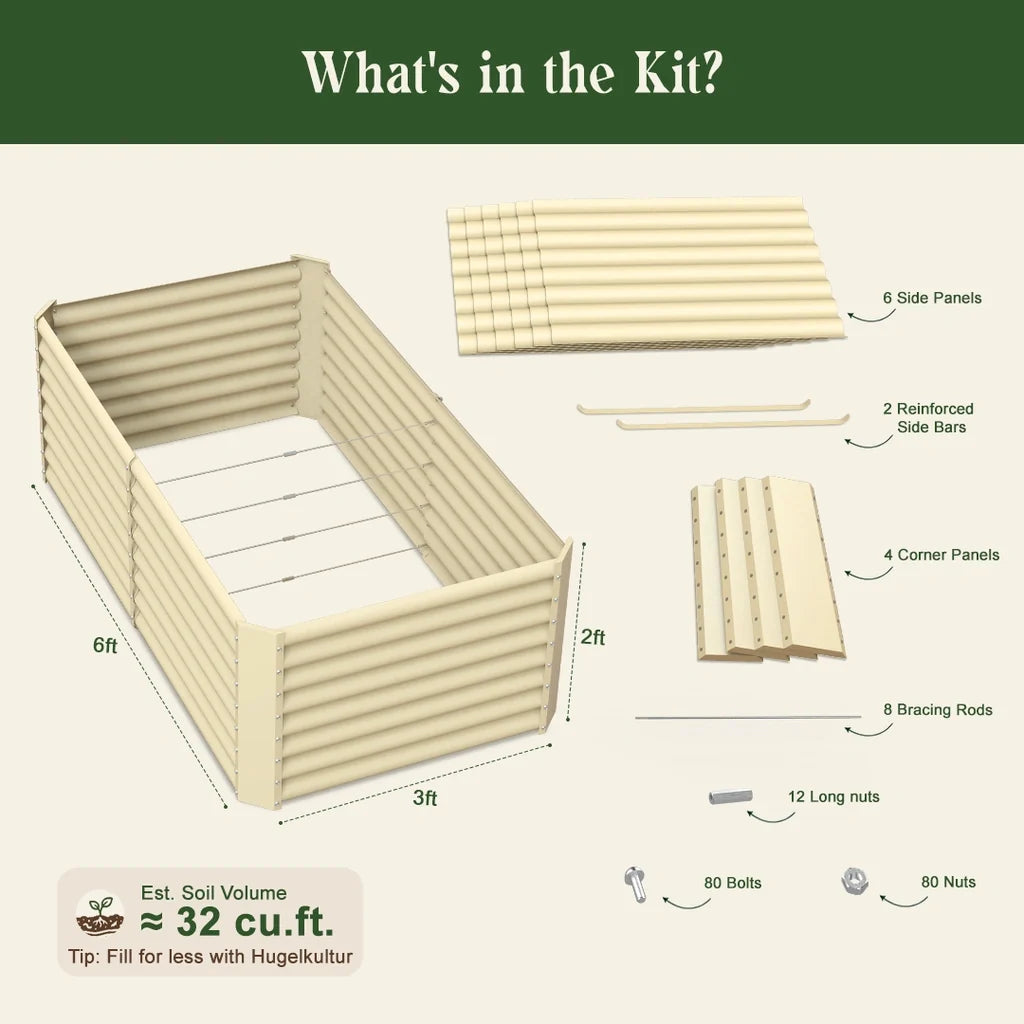 set of 10 — 24-inch tall rectangular galvanized metal raised garden bed, 6 by 3 feet — view 4