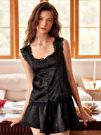Midnight Elegance Lace Pajama