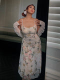 Butterfly Garden Sheer Slip Dress & Cardigan