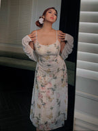 Butterfly Garden Sheer Slip Dress & Cardigan