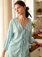 Sky Blue Tie-Front Loungewear Set