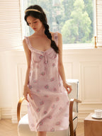Blush Floral Ruffle Strap Nightgown