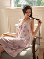Blush Floral Ruffle Strap Nightgown