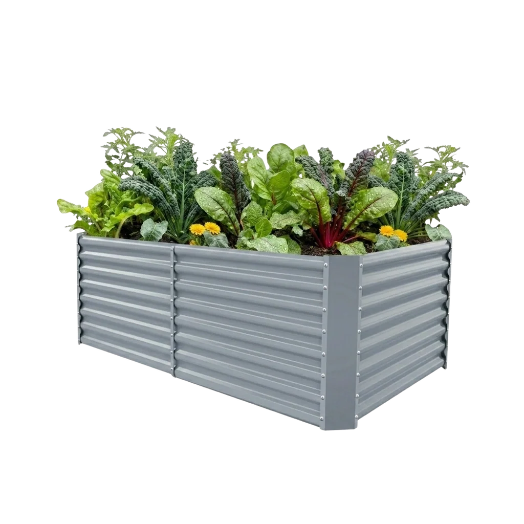 set of 10 — 24-inch tall rectangular galvanized metal raised garden bed, 8 by 4 feet — view 7