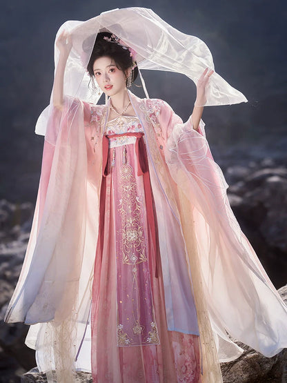 White Jade Jewels 白玉宝珠 - Tang Dynasty Style Hanfu Dress Heziqun