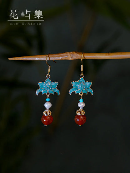 Royal Lotus Chinese Style Earrings