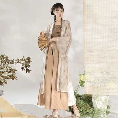 Light Ink Green Bamboo 淡墨青竹 - Modern Song Dynasty Hanfu Outfit