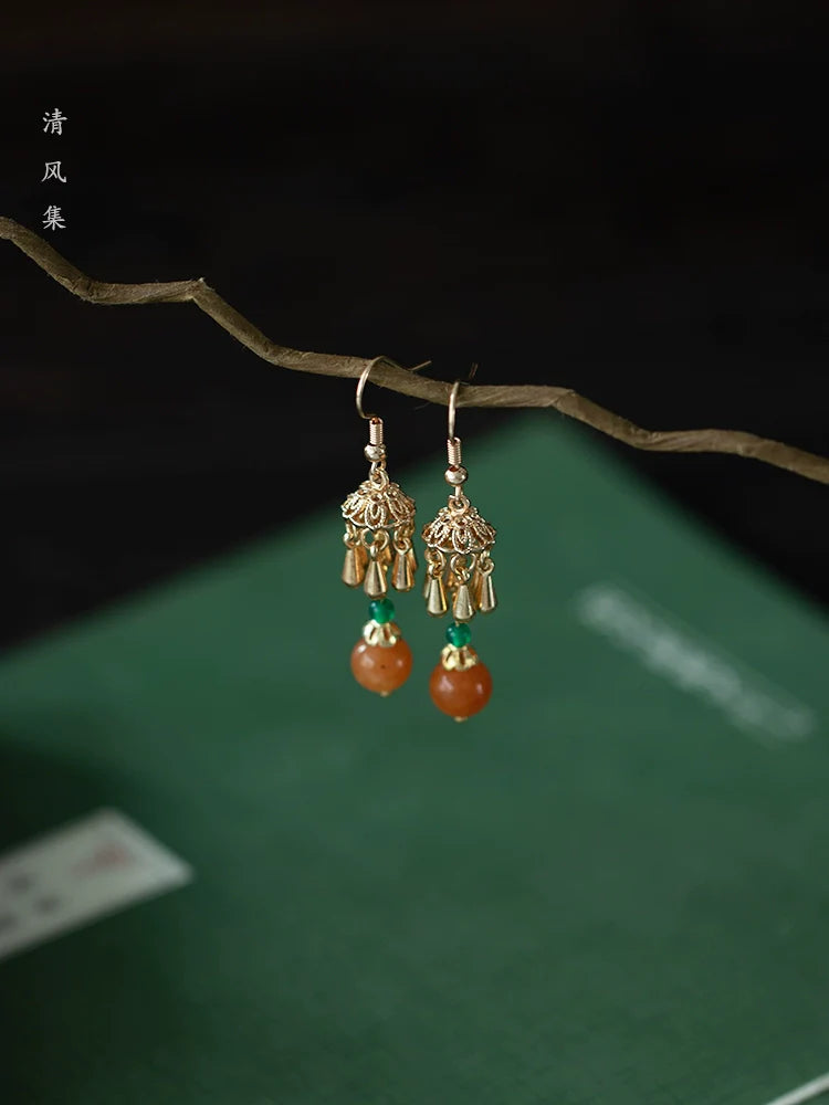 Persimmon Chinese Style Earrings
