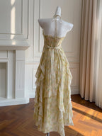 Golden Meadow Ruffle Floral Dress
