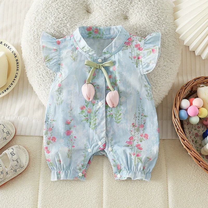 Tulip - Cheongsam Style Baby Onesies for Girls