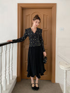 Black Vintage Floral Blouse