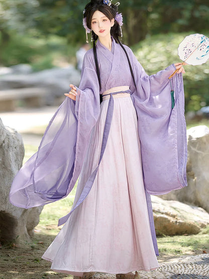 Lilac - Wei Jin Fairy Style Qiyao Ruqun