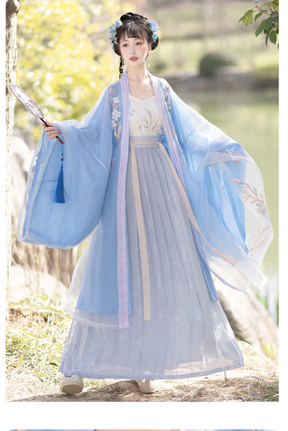 Indigo Blossoms - Song Dynasty Style Qiyao Ruqun Hanfu
