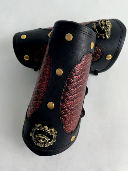 Crimson Lotus Warriors - Wrist Guards for Hanfu