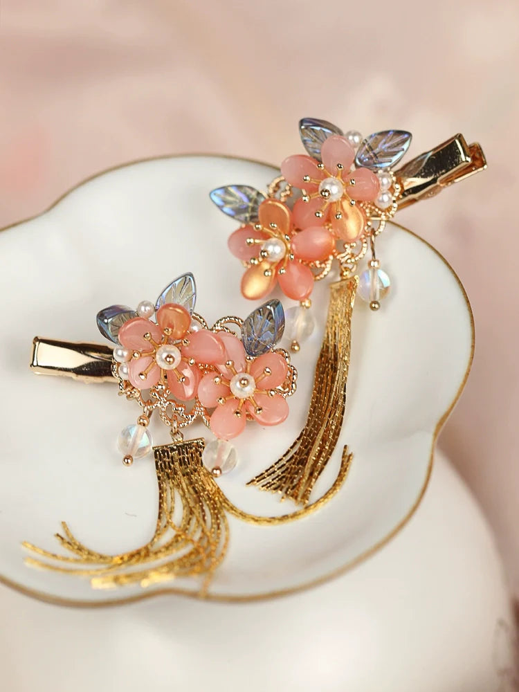 Hair Clip: Orange Blossoms