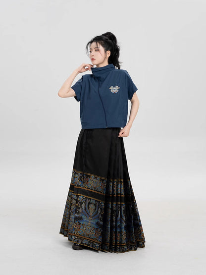 Bingzhi 秉知 - New Chinese Style Zipper Jacket and Mamianqun Set (Preorder)