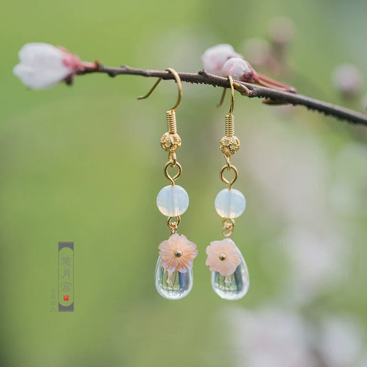 Fresh Grass Chinese Style Earrings