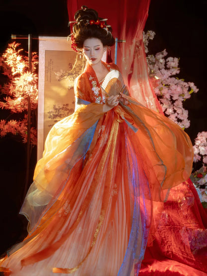 Golden Iris - Tang Dynasty Style Hanfu Dress Heziqun