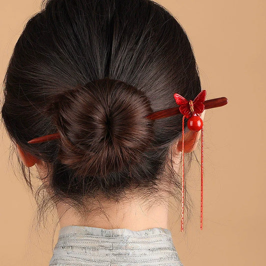 Sandalwood Hair Stick: Butterfly