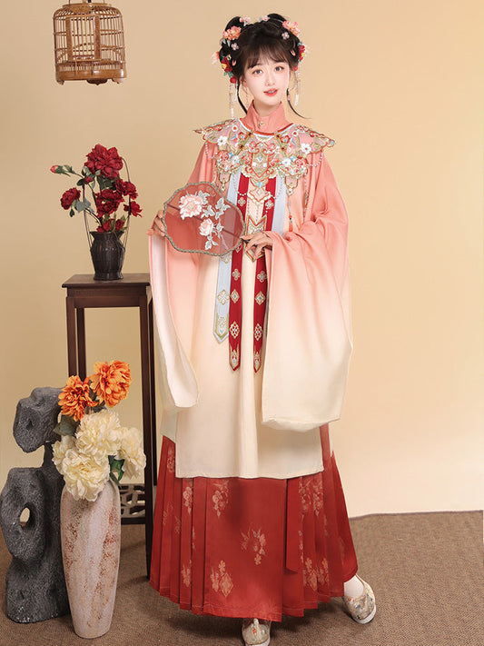 Happy Flower God 花神悦 - Cloud Collar & Mamianqun Ming Dynasty Hanfu Set