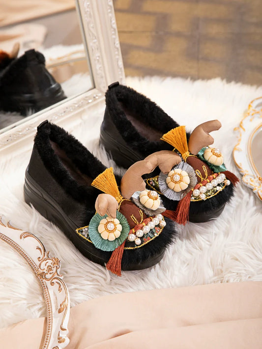 Juliette - Traditional Chinese Lion Furry Shoes
