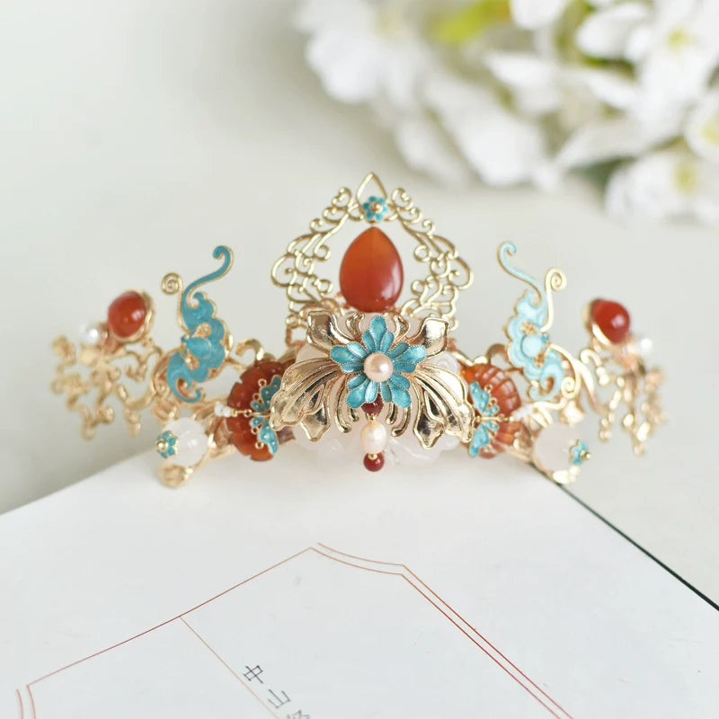 Hanfu Hair Accessories Set: Jade Butterfly Spring