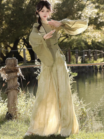 Qingti 青提 - New Chinese Style Modern Cheongsam Outfit