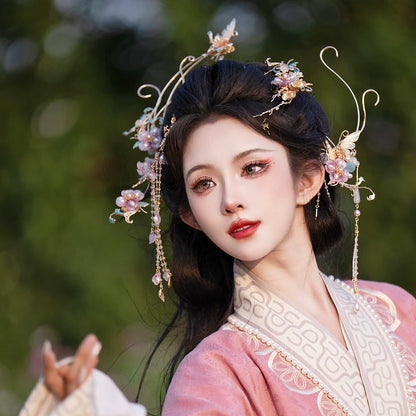 Hanfu Hair Accessories Set: Falling Purple Smoke