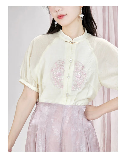 Ming Dynasty x Modern Hanfu: Summer Mist 粉雾花影 (Preorder)